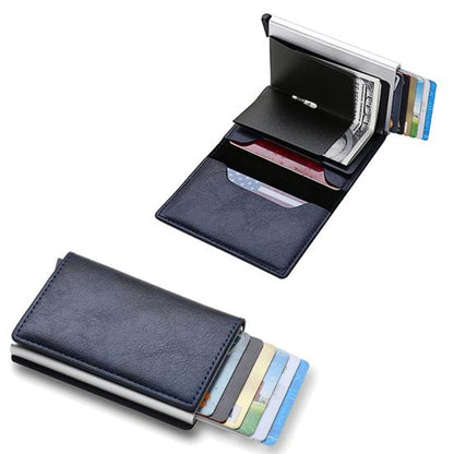 RFID Protected Leather Wallet (Blue)