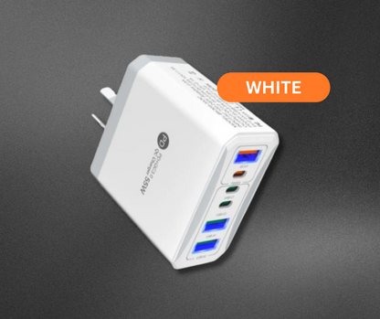 55W Fast USB Wall Outlet Adapter (White)