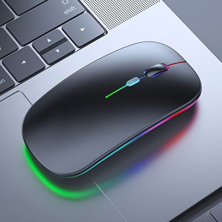 RGB LED Rechargeable & Noiseless Click Mouse (Black)